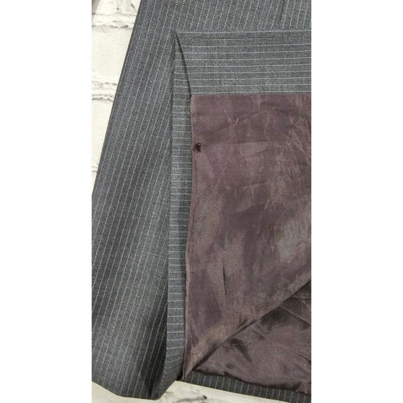 Ralph Lauren Dillard's Blue Label 100% Wool Gray Striped Blazer Jacket MENS 46L - Picture 10 of 13